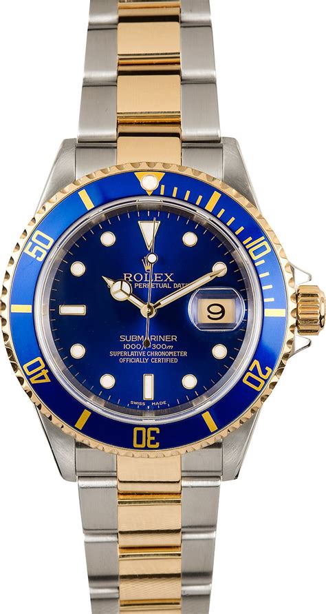 rolex silver gold blue|gold Rolex with blue face.